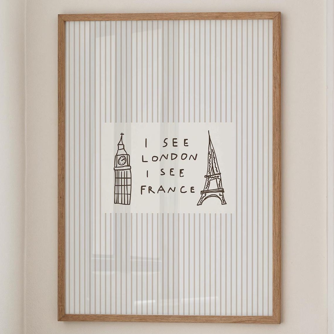 I See London I See France Playful Big Ben Eiffel Tower Quote Wall Art