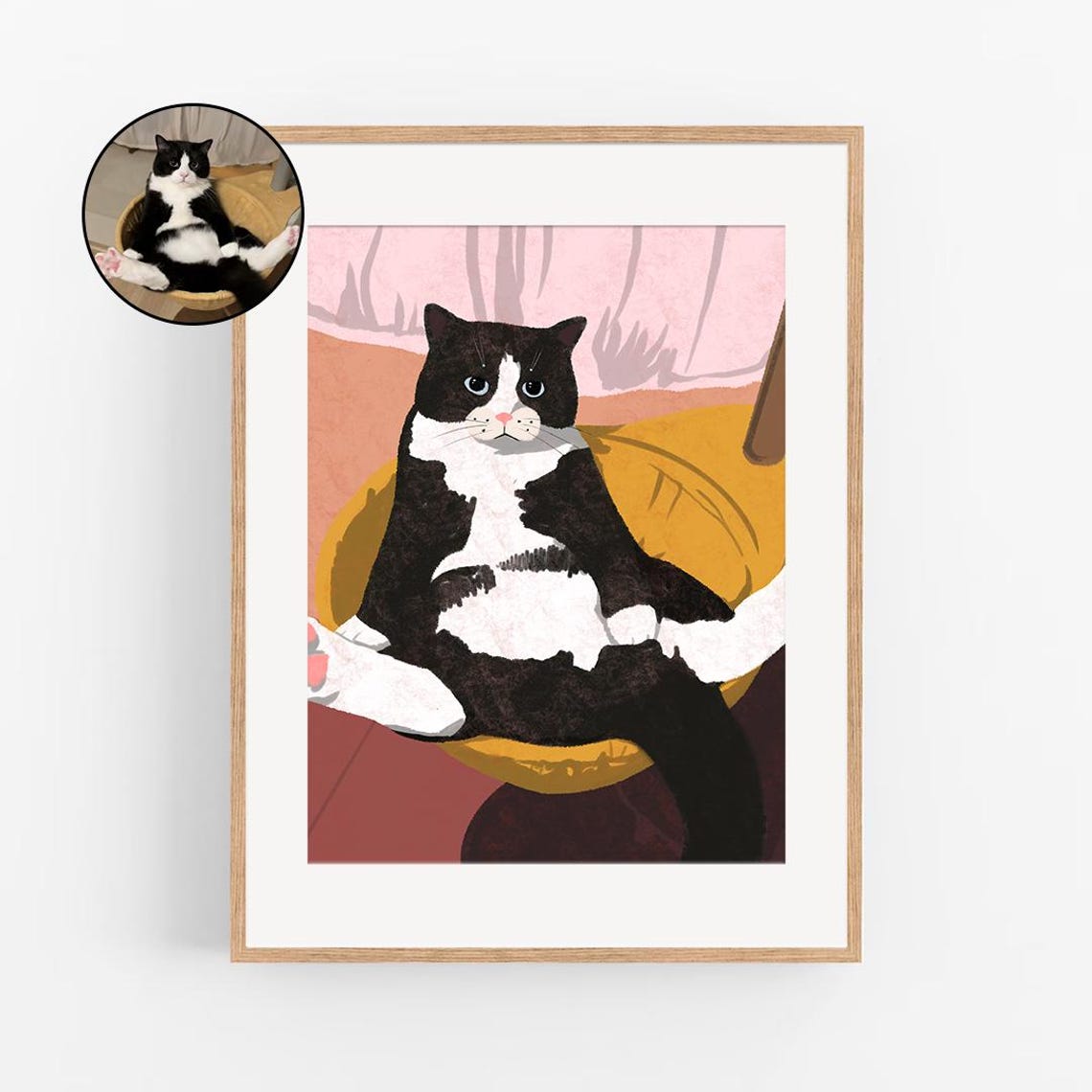 Cat Portraits From Photoshand Painted Pet Portraitpet Paintingcustom Watercolor Portraitsketch Photobadly Drawn Portrait