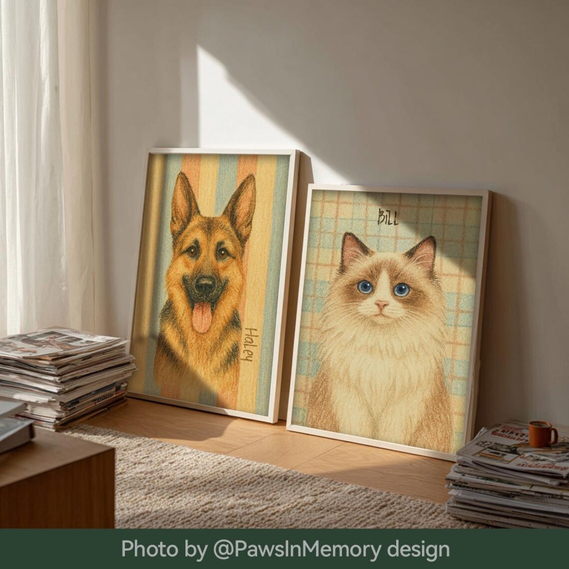 West Highland Terrier Custom Pet Portrait Cute Plaid Puppy Wall Art - Image 4