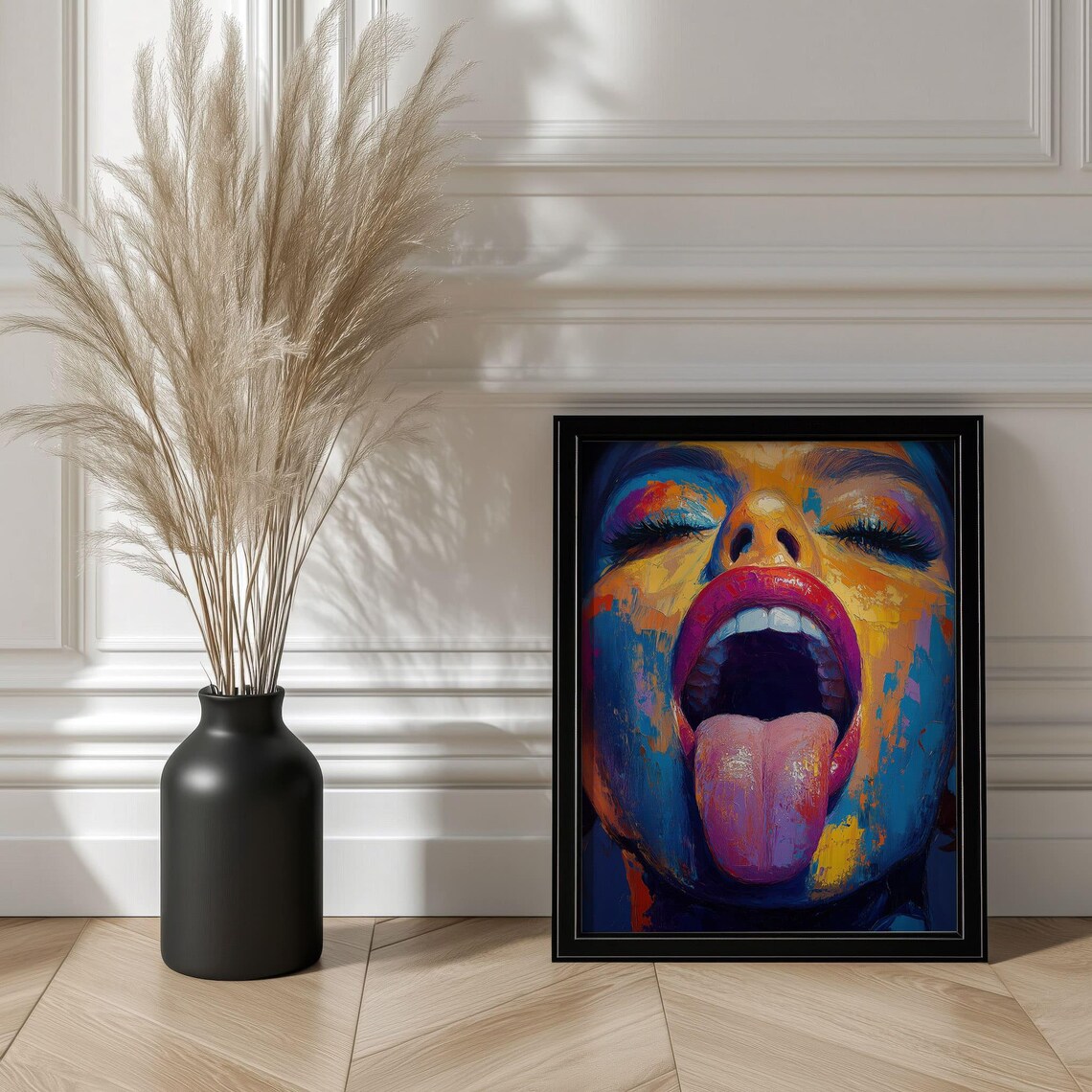 Bold Colorful Abstract Woman Portrait Art Print - Image 2