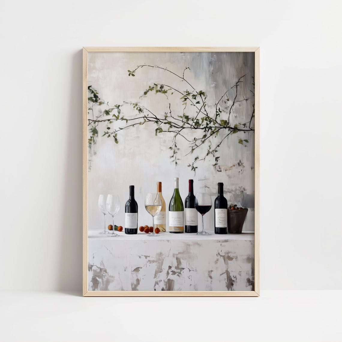 Wine Bottles Still Life Kitchen Bar Decor Painting Gift Poster - Image 8