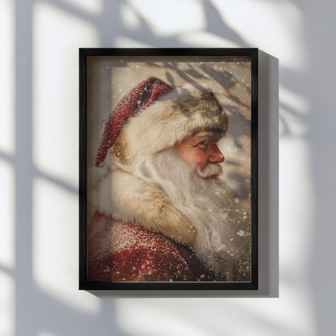 Vintage Santa Claus Holiday Art Print, Retro Decor - Image 3