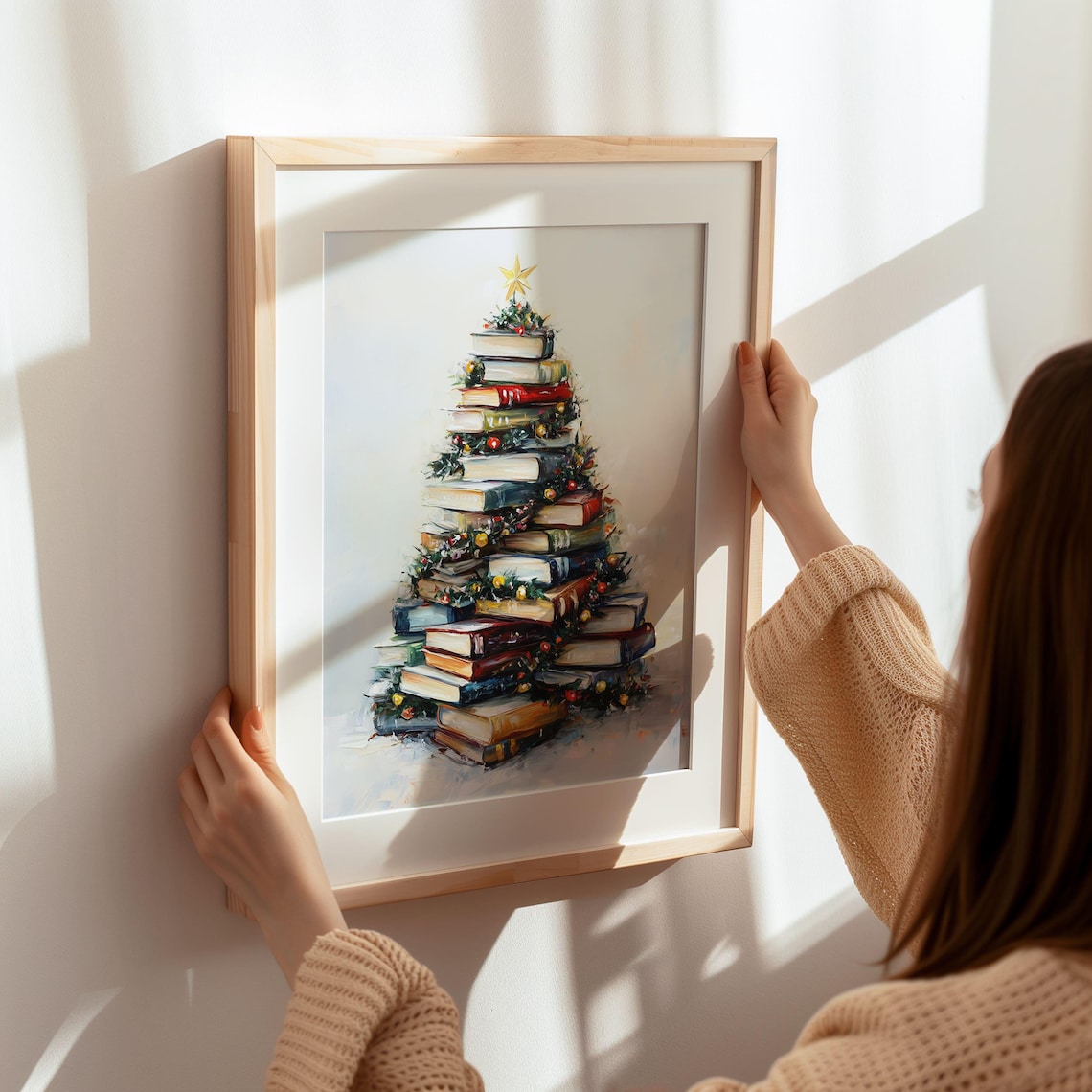 Book Tree Christmas Art Print, Cozy Holiday Decor - Image 6