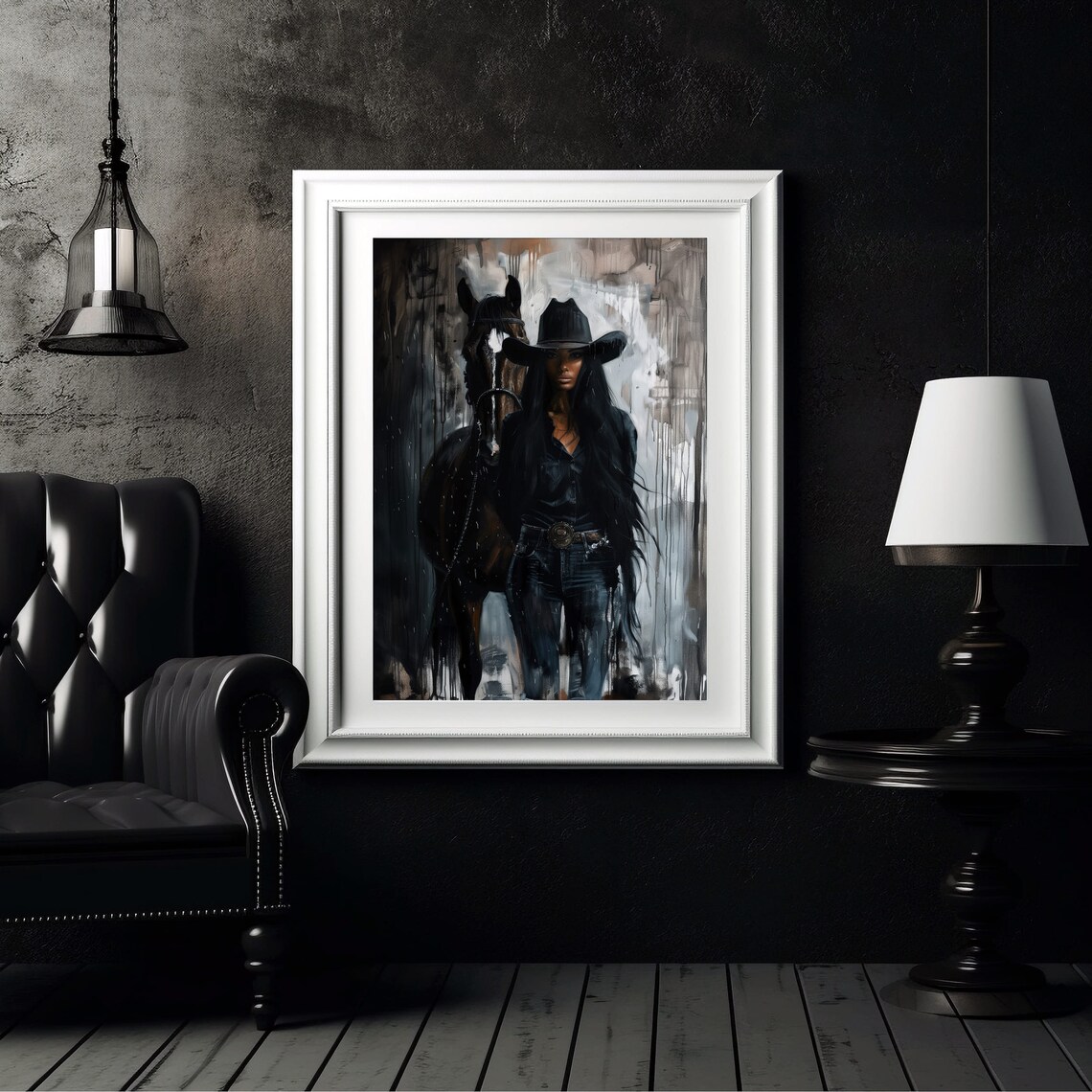 Cowgirl Portrait Art Print, Modern Western Decor - Image 4