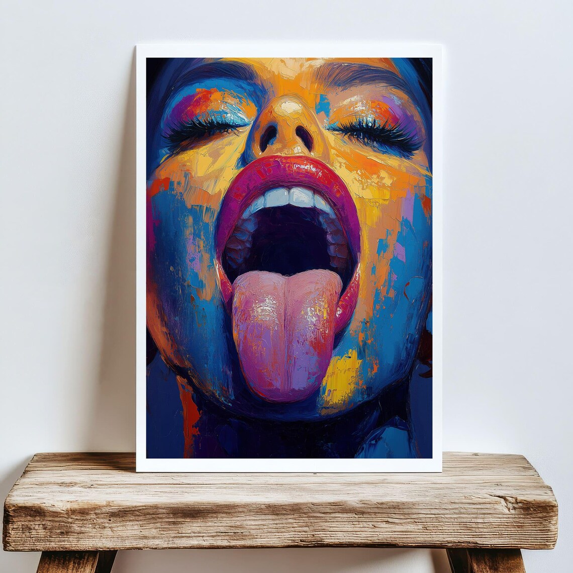 Bold Colorful Abstract Woman Portrait Art Print - Image 5