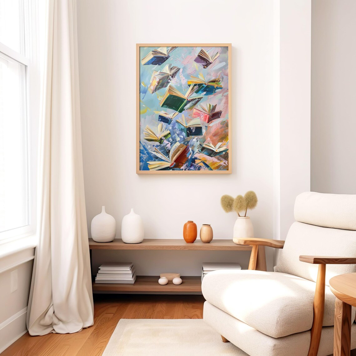 Flying Books Art Print, Vibrant Literary Decor - Image 5