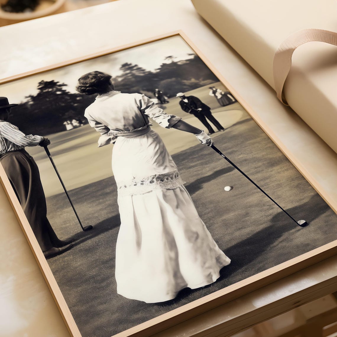 Vintage Style Woman Golfer Putting on Golf Course Sports Poster - Image 5