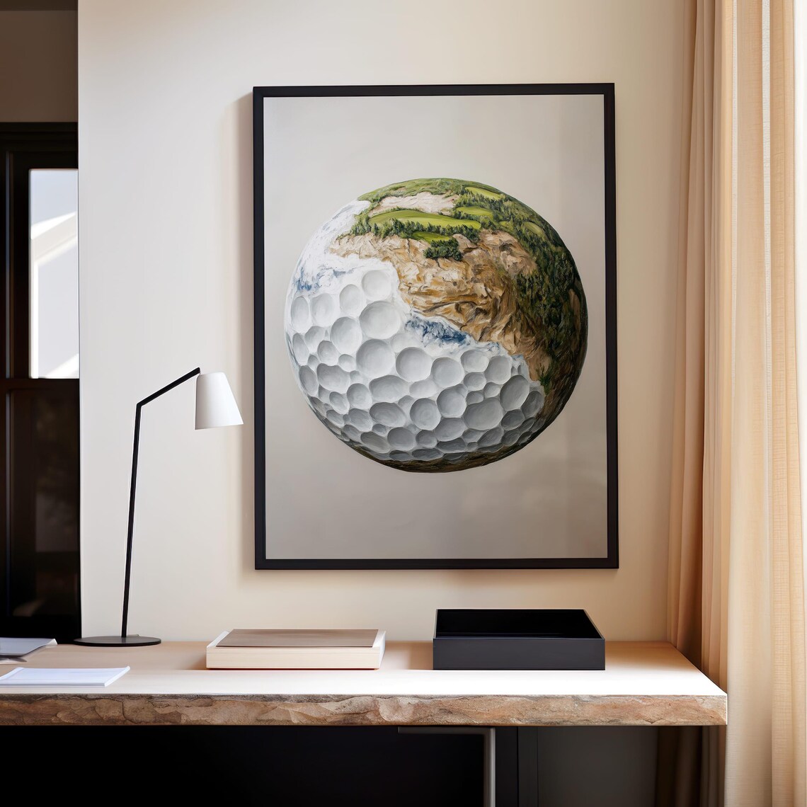 Golf Art Print Modern Golf Course Wall Art Unique Golf Decor Golf Landscape Print - Image 3