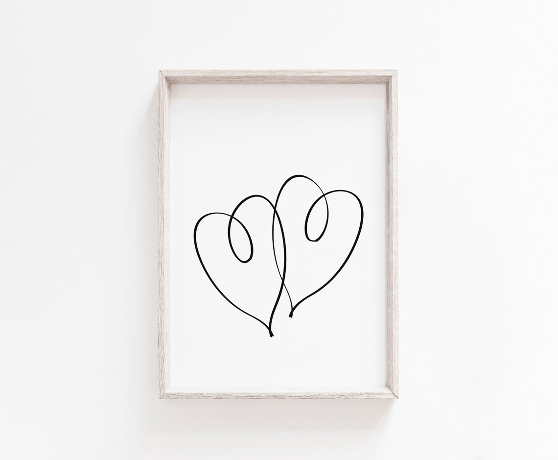 Minimalist Heart Art Print, Simple Modern Wall Decor