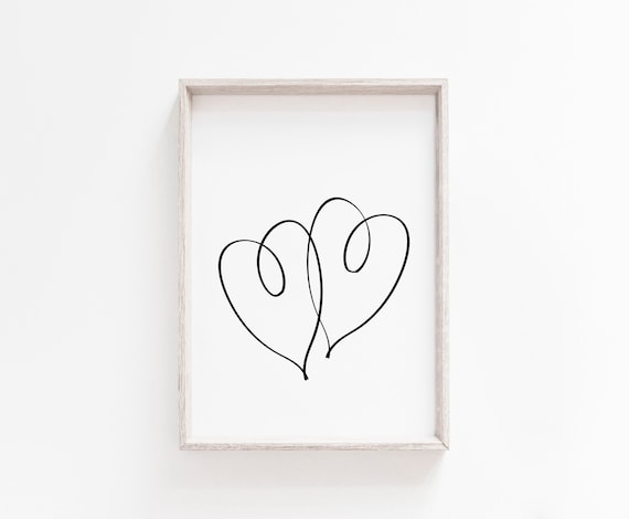 Minimalist Heart Art Print, Simple Modern Wall Decor