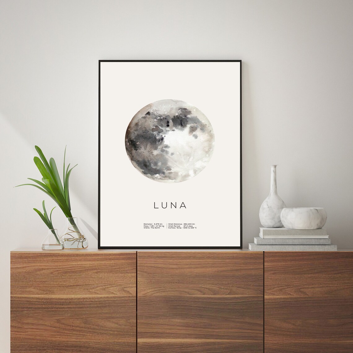 Moon Minimalist Art Print, Scandinavian Decor - Image 3
