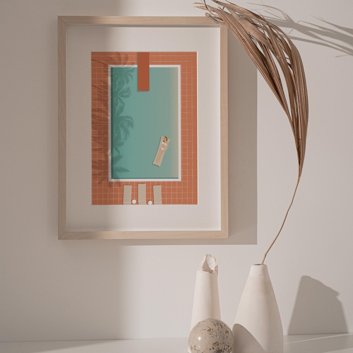 Swimming Pool Art Print, Coastal Beach Wall Decor - Image 4