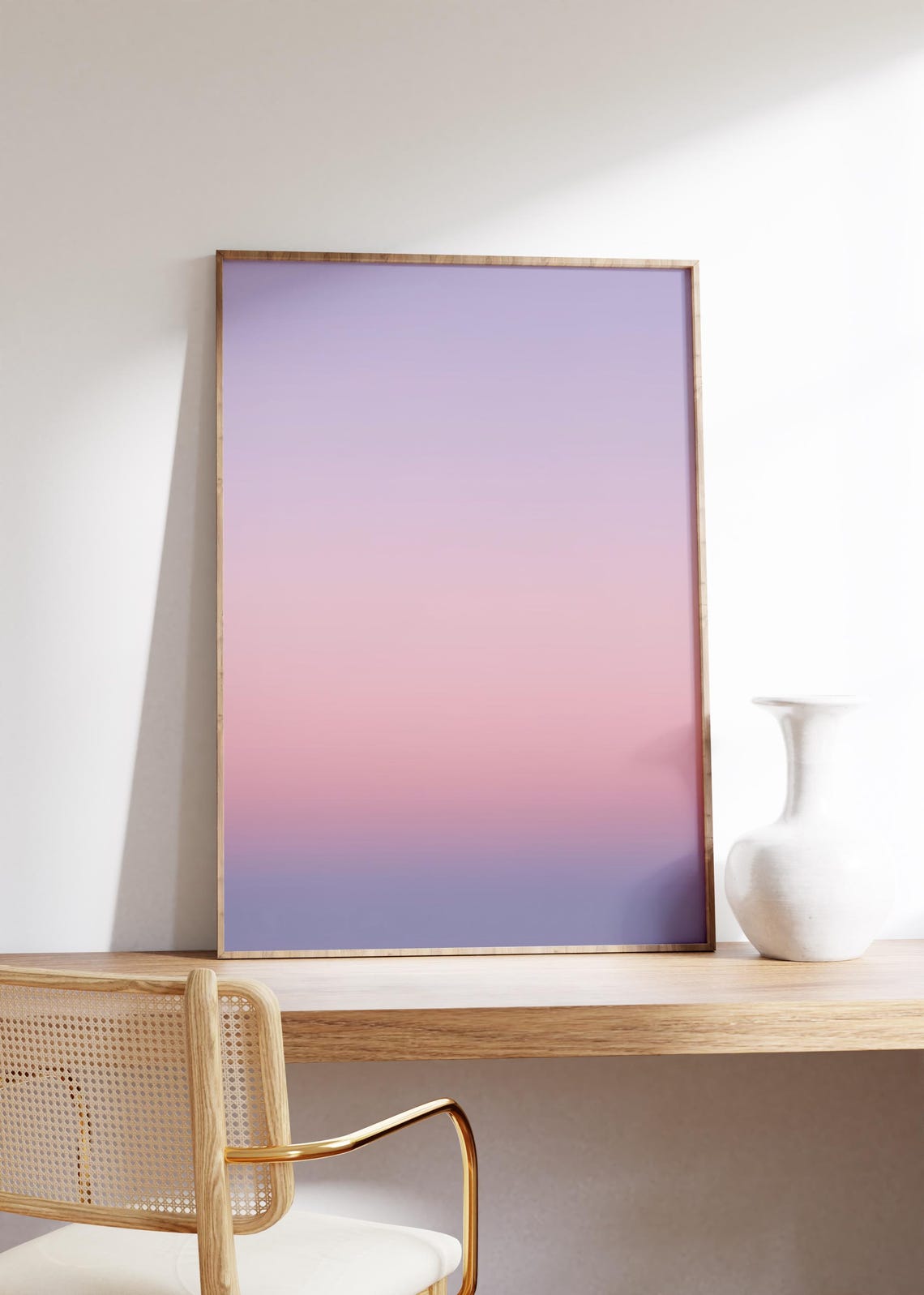 Lavender And Pink Sunset Gradient Minimal Pastel Ombre Art Print