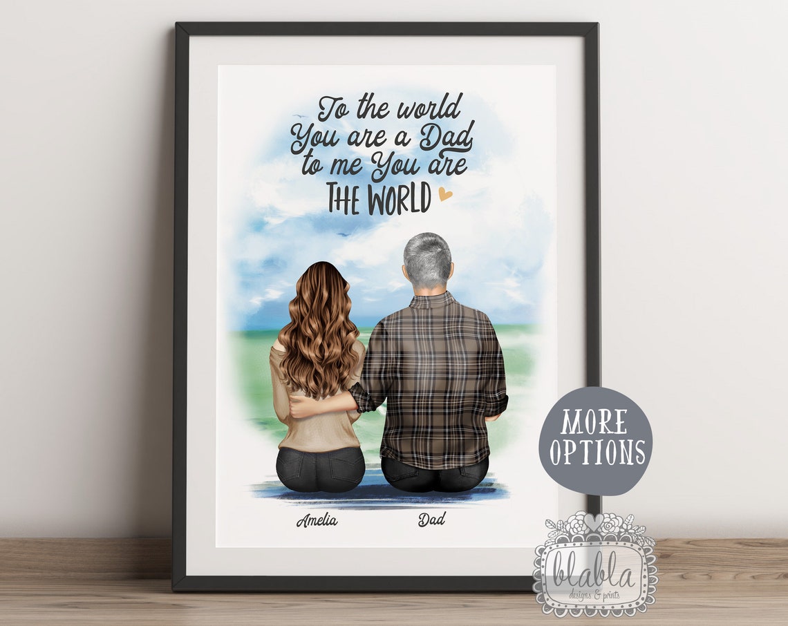 Gift For Dad Father And Daughters Print Fathers Day Personalised Gift Gift For Daddy Dad And Daughters Personalised Gift Fathers Day - Image 2