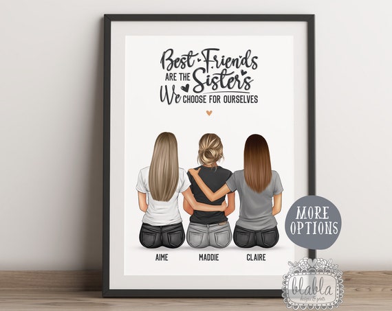 Friends Personalised Gift Custom Siblings Print Personalised Friends Print Sisters Personalised Gift Mothers Day Gift Our Family
