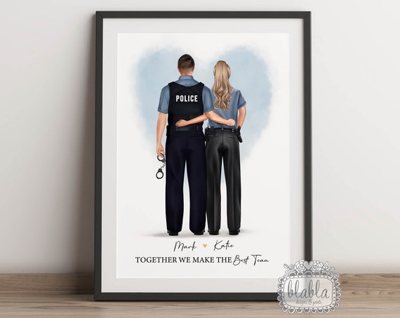 Personalised Police Couple Gift Police Partners Gift Personalised Police Print Birthday Gift Gift For Policeman Partners In Crime