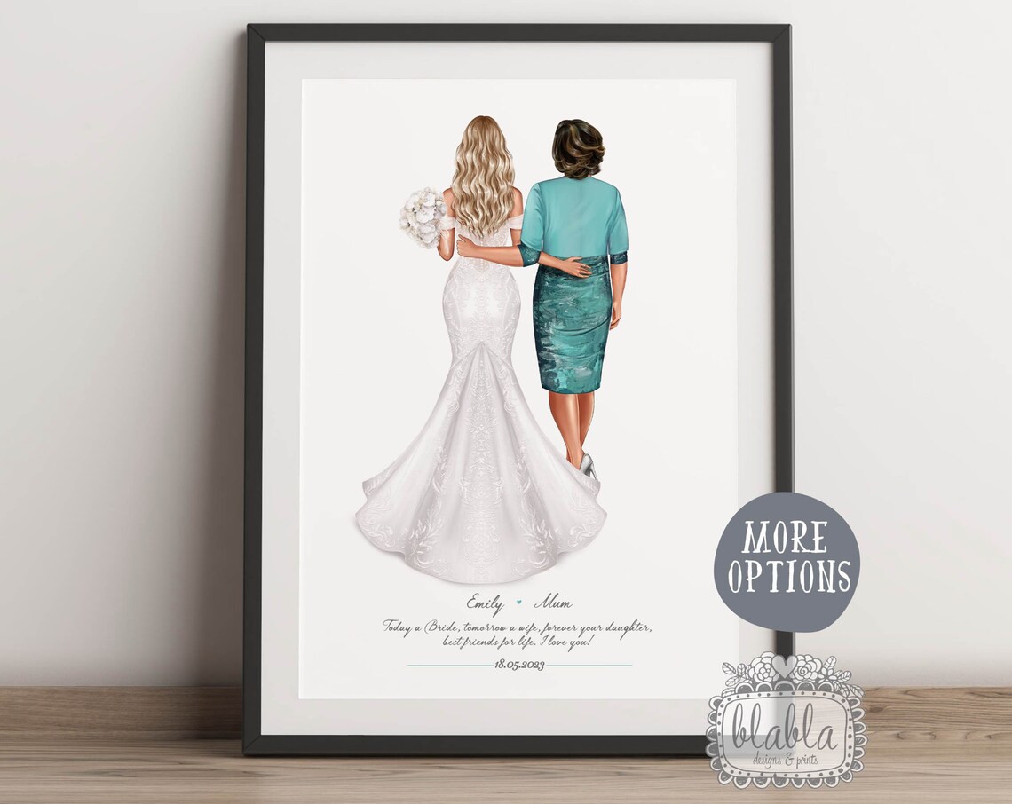 Personalised Mother Of The Groom Gift Custom Groom And Mother Portrait Art Mother Of The Groom Custom Custom Wedding Wedding Gift - Image 2