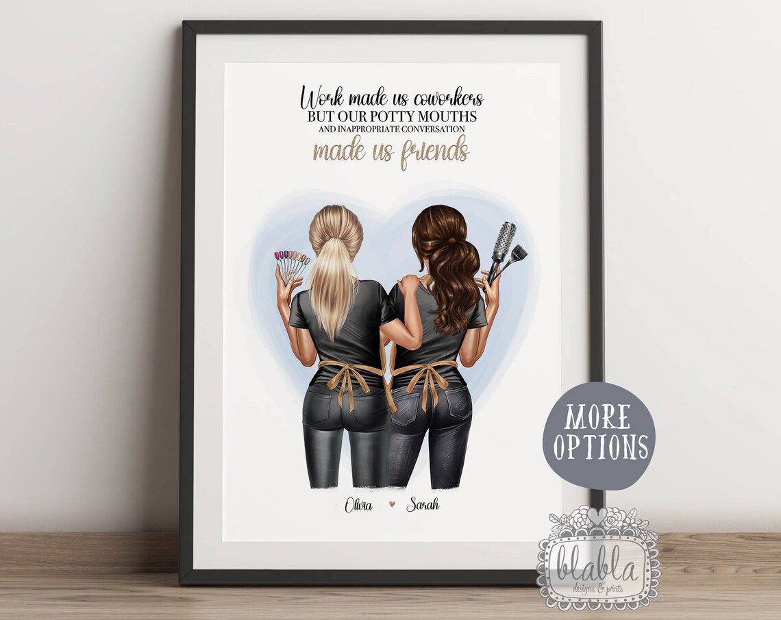 Funny Hairdresser Coworkers Made Us Friends Beauty Salon Print