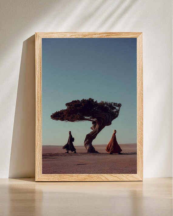 Minimal Zen Landscape Print Desert Tree Photography Meditative Nature Poster Tranquil Home Decor Mindful Artwork