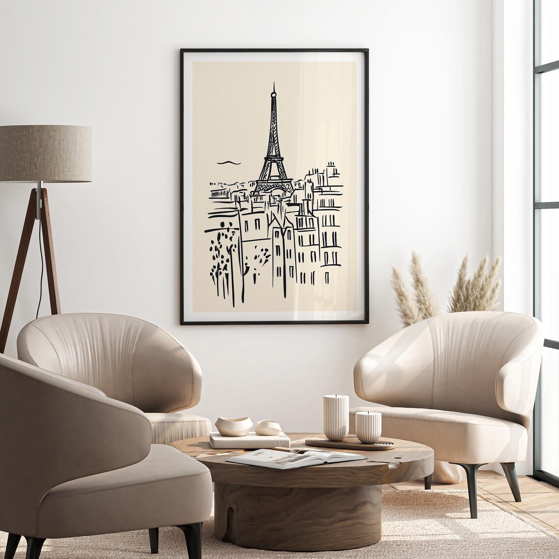 Paris Eiffel Tower Line Art, Minimalist Travel Poster - Image 3