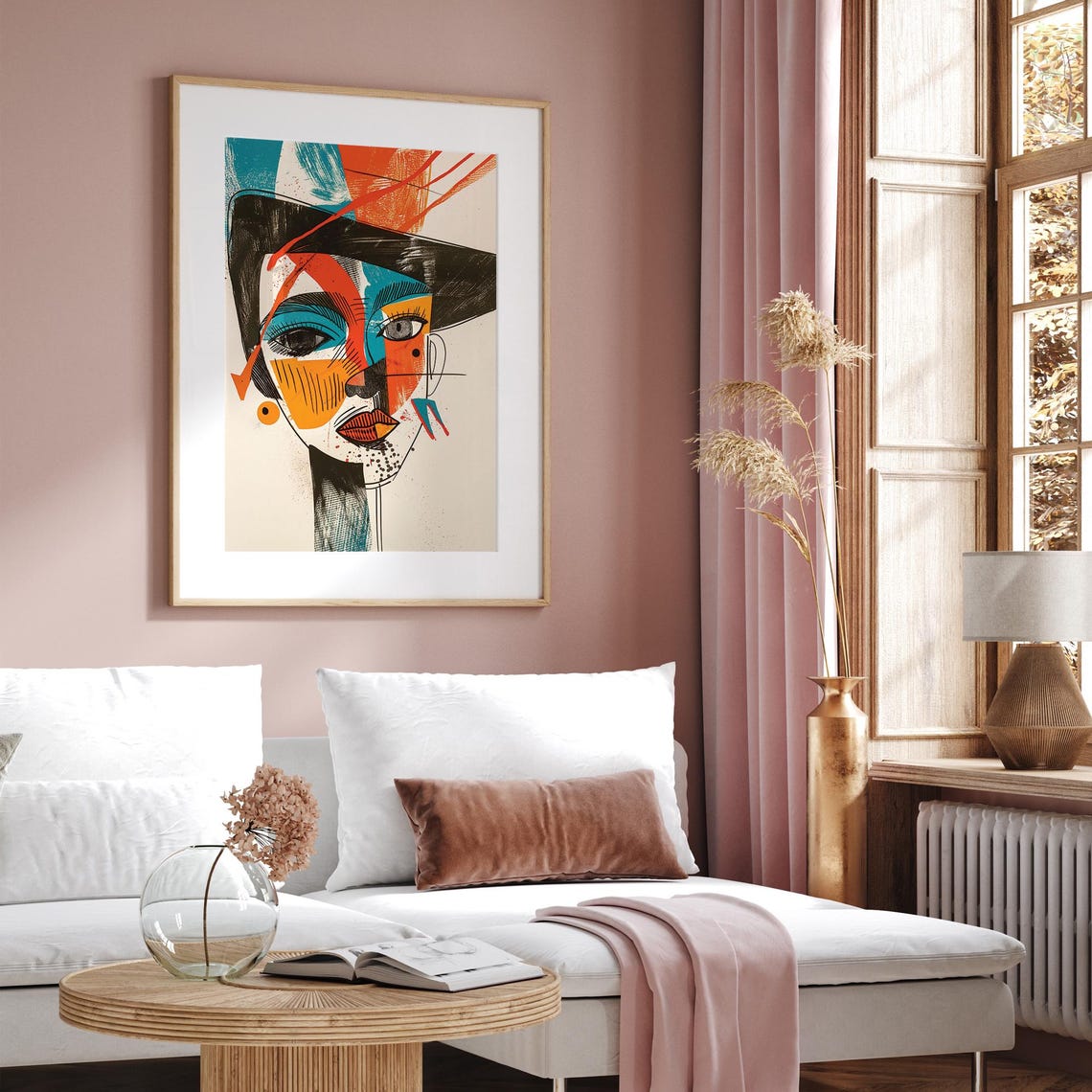 Abstract Face Wall Art Vibrant Modern Portrait Bold Cubist Style Print Modern Home Or Office Decor Wall Print - Image 5