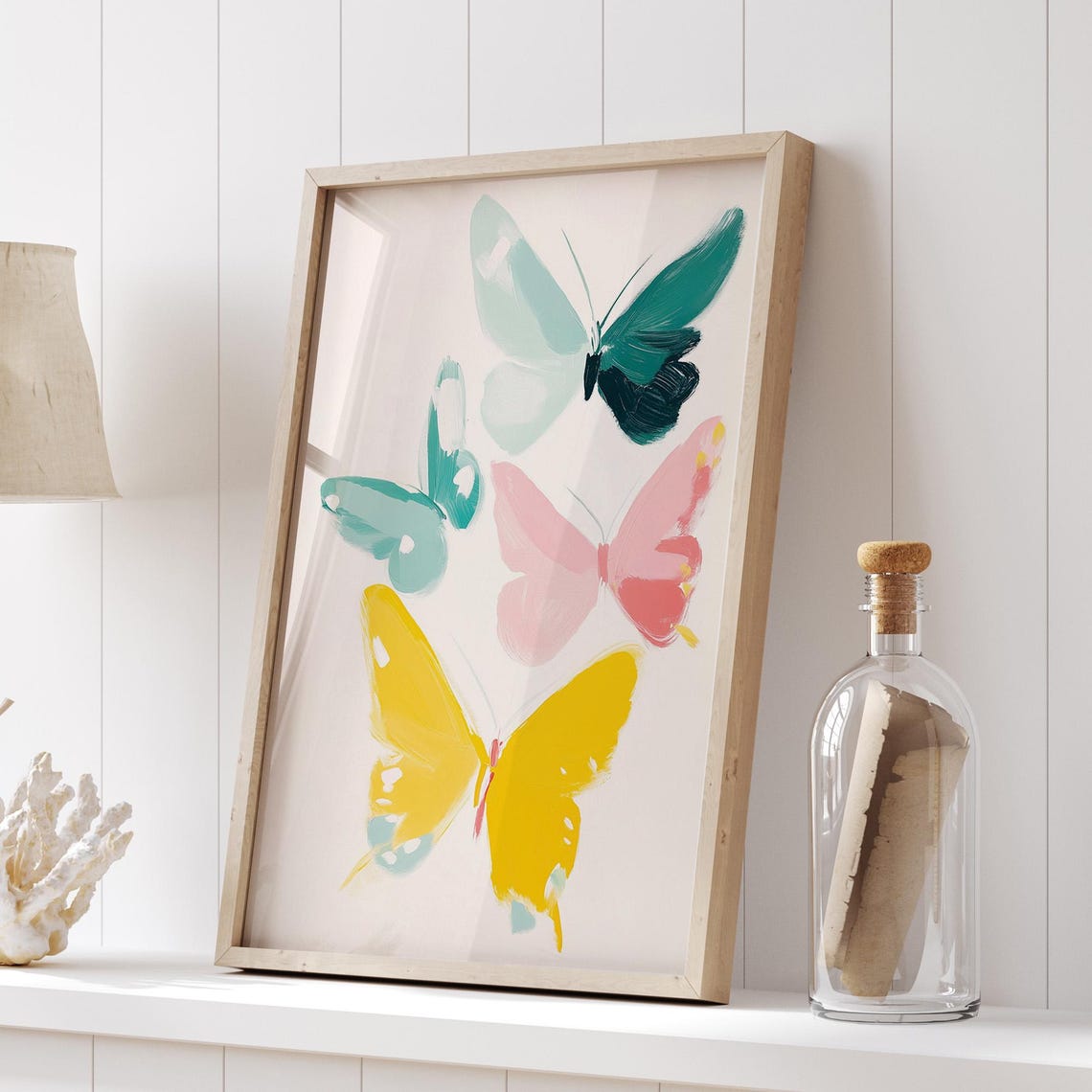 Colorful Butterfly Wall Art Abstract Butterfly Painting Pastel Boho Wall Decor Nature Inspired Print Modern Minimalist Art - Image 5