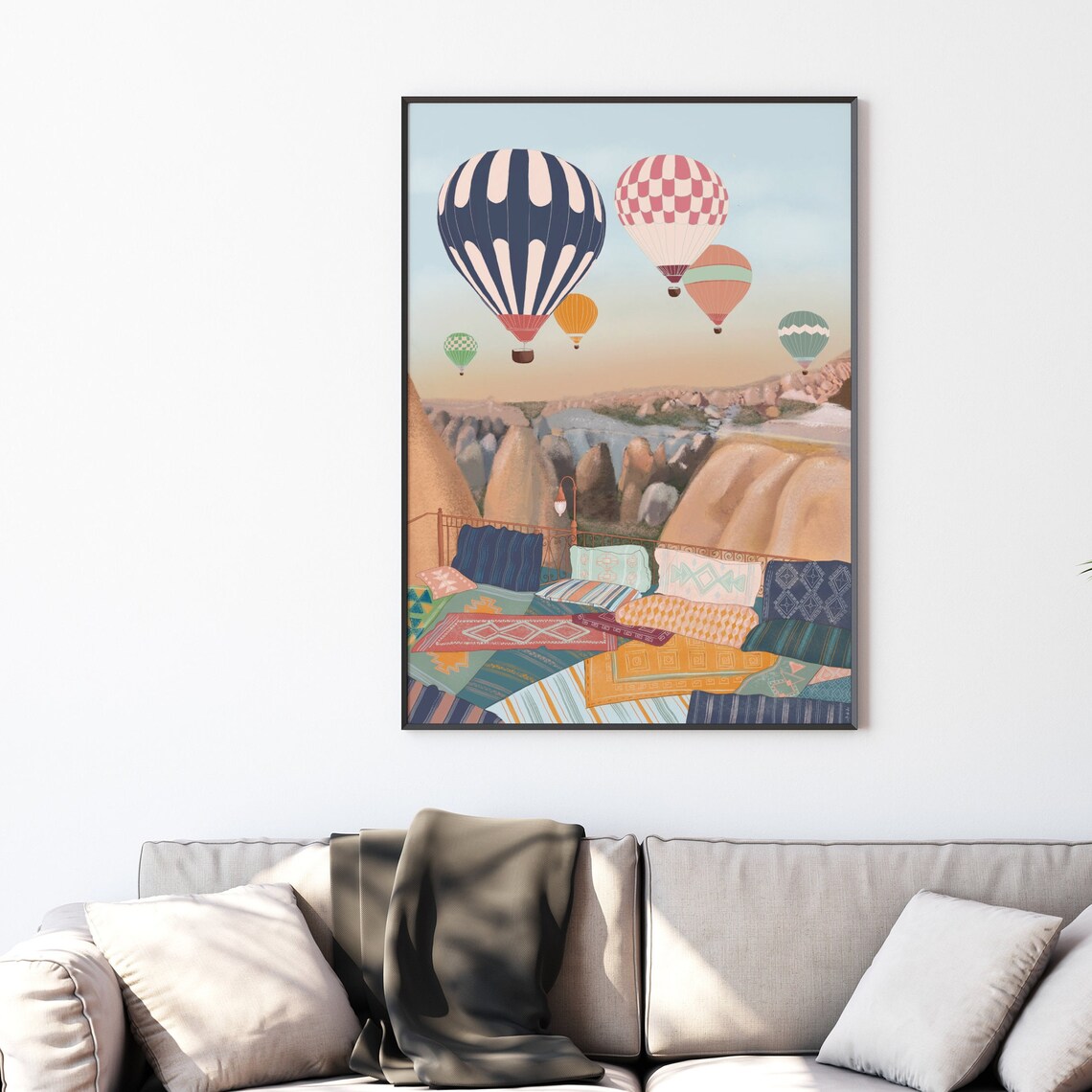 Cappadocia Hot Air Balloons Terrace Rugs Fairytale Valley Art Poster - Image 2