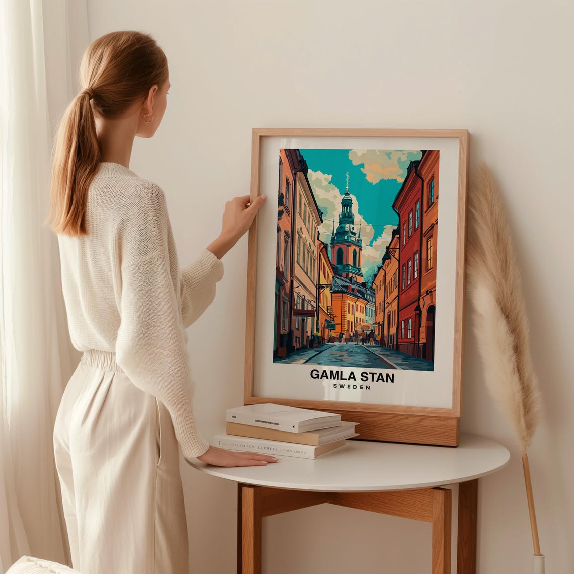Gamla Stan Old Town Travel Print Wall Art Stockholm Sweden City Print Gamla Stan Old Town Travel Gift Gamla Stan Old Town Poster - Image 2