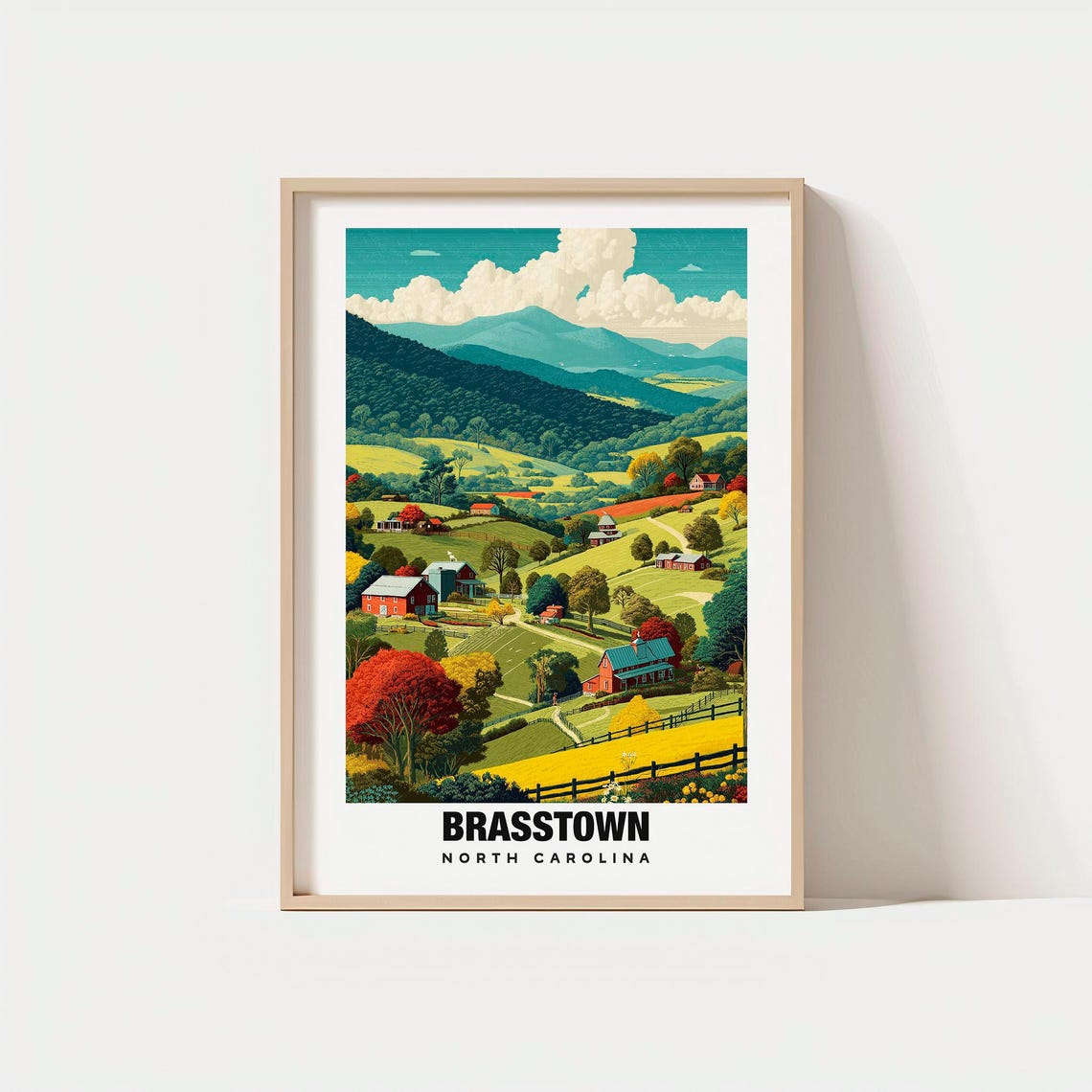 Brasstown North Carolina Appalachian Fall Farm Landscape Poster