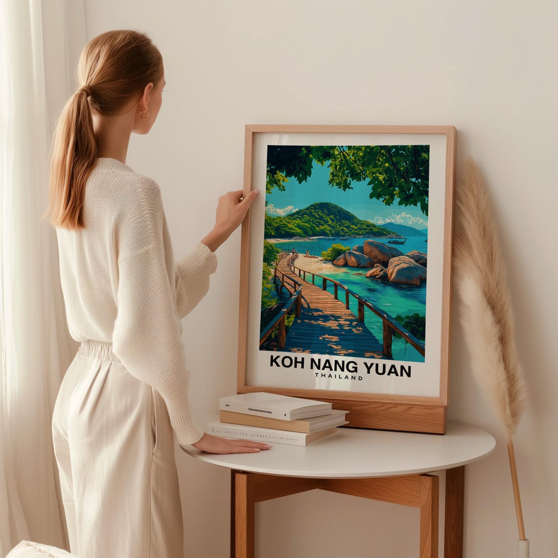 Koh Nang Yuan Travel Print Wall Art Koh Tao Thailand City Print Koh Nang Yuan Travel Gift Koh Nang Yuan Poster - Image 2