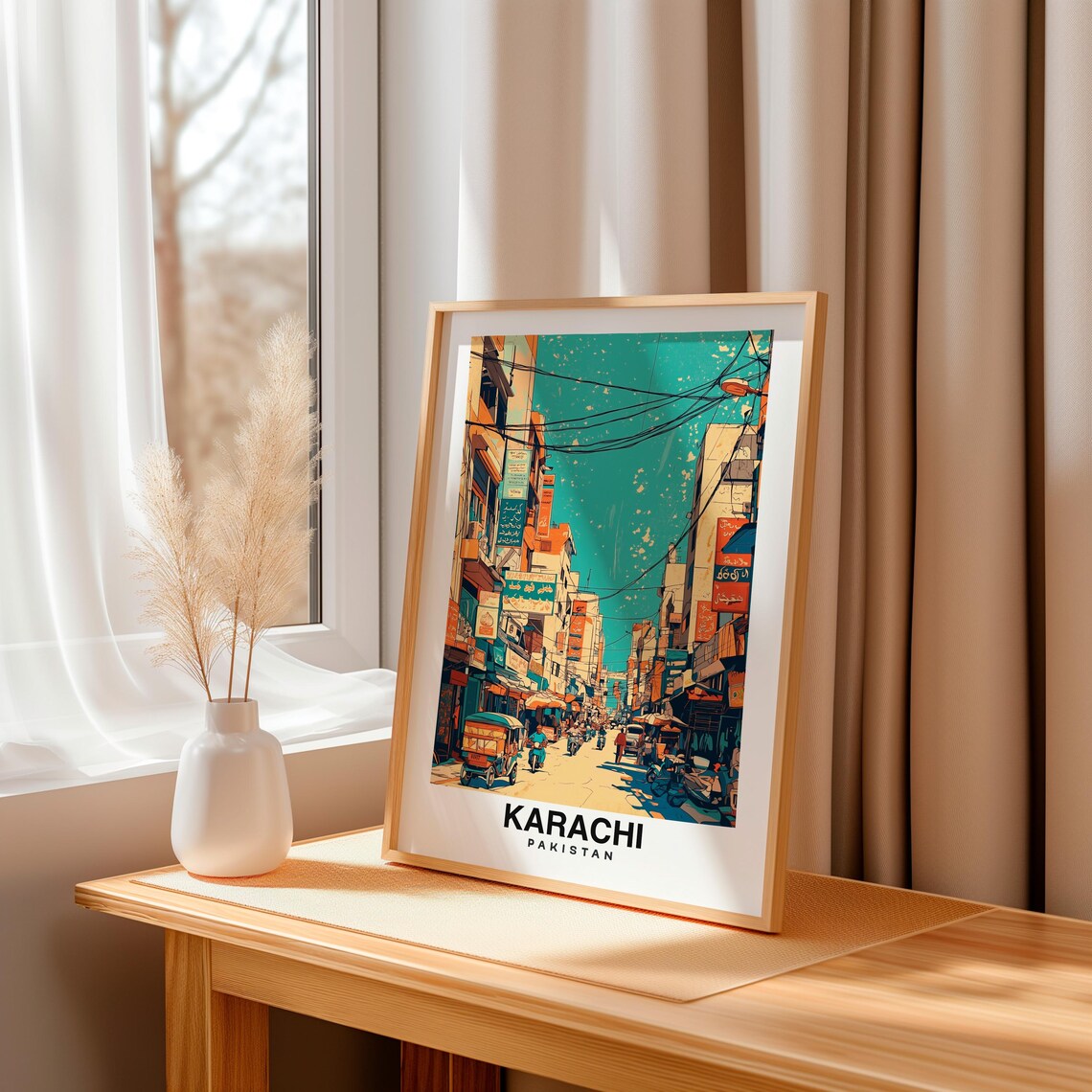 Karachi Travel Print Wall Art Karachi Pakistan City Print Karachi Travel Gift Karachi City Poster Travel Gift - Image 3