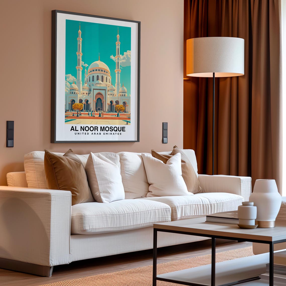 Al Noor Mosque Travel Print Wall Art Sharjah United Arab Emirates City Print Al Noor Mosque Travel Gift Al Noor Mosque Poster Wall Art - Image 4