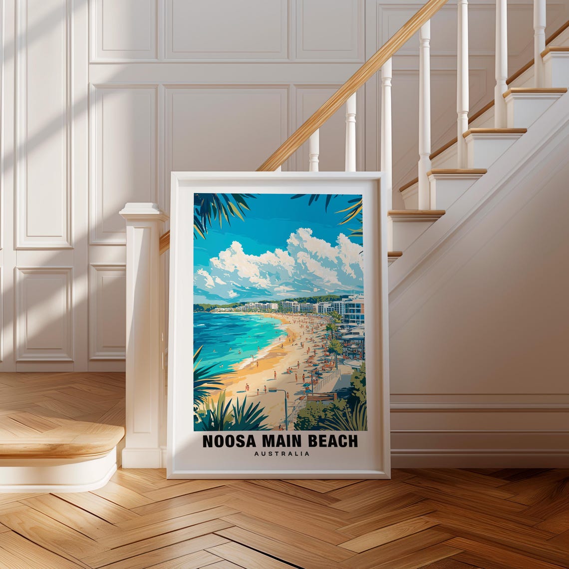 Noosa Main Beach Print Australia Poster Noosa Views Noosa Beach Noosa Town Australia Charm Noosa Beauty Noosa Heritage Noosa Art