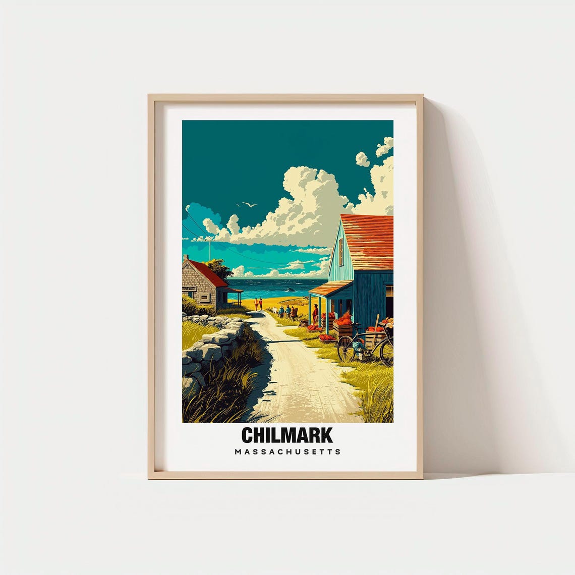 Chilmark Massachusetts Coastal Village Seaside Path Vintage Poster