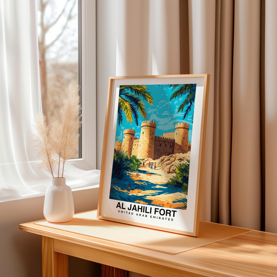 Al Jahili Fort Print Uae Poster Travel Wall Art Historic Print Scenic Art Desert Landmark Cultural Decor Middle East Travel Poster - Image 3