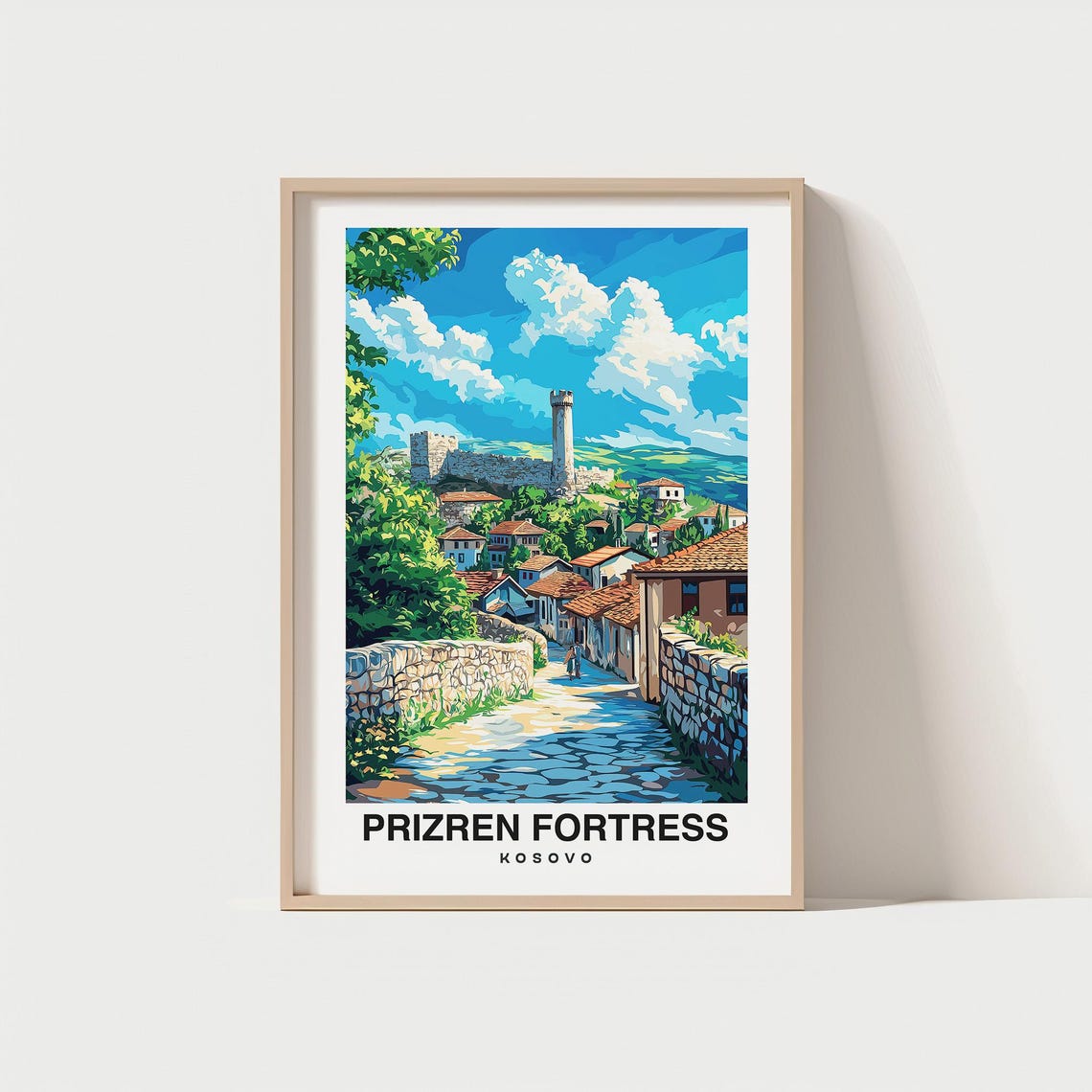 Prizren Fortress Travel Print Wall Art Prizren Kosovo City Print Prizren Fortress Travel Gift Prizren Fortress Poster