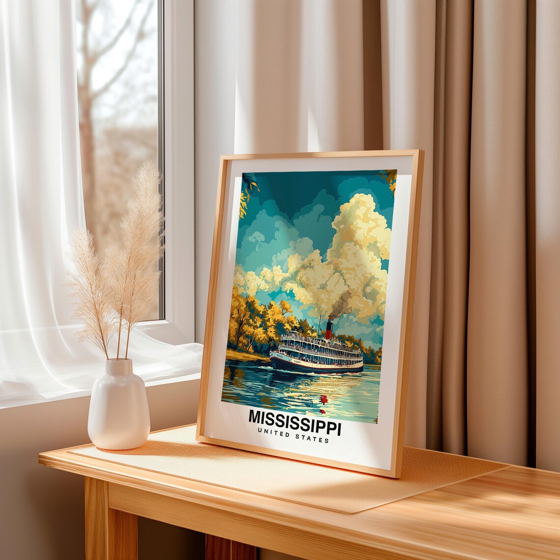Mississippi Travel Print Mississippi United States Travel Gift City Poster Birthday Present Wedding Gift - Image 3