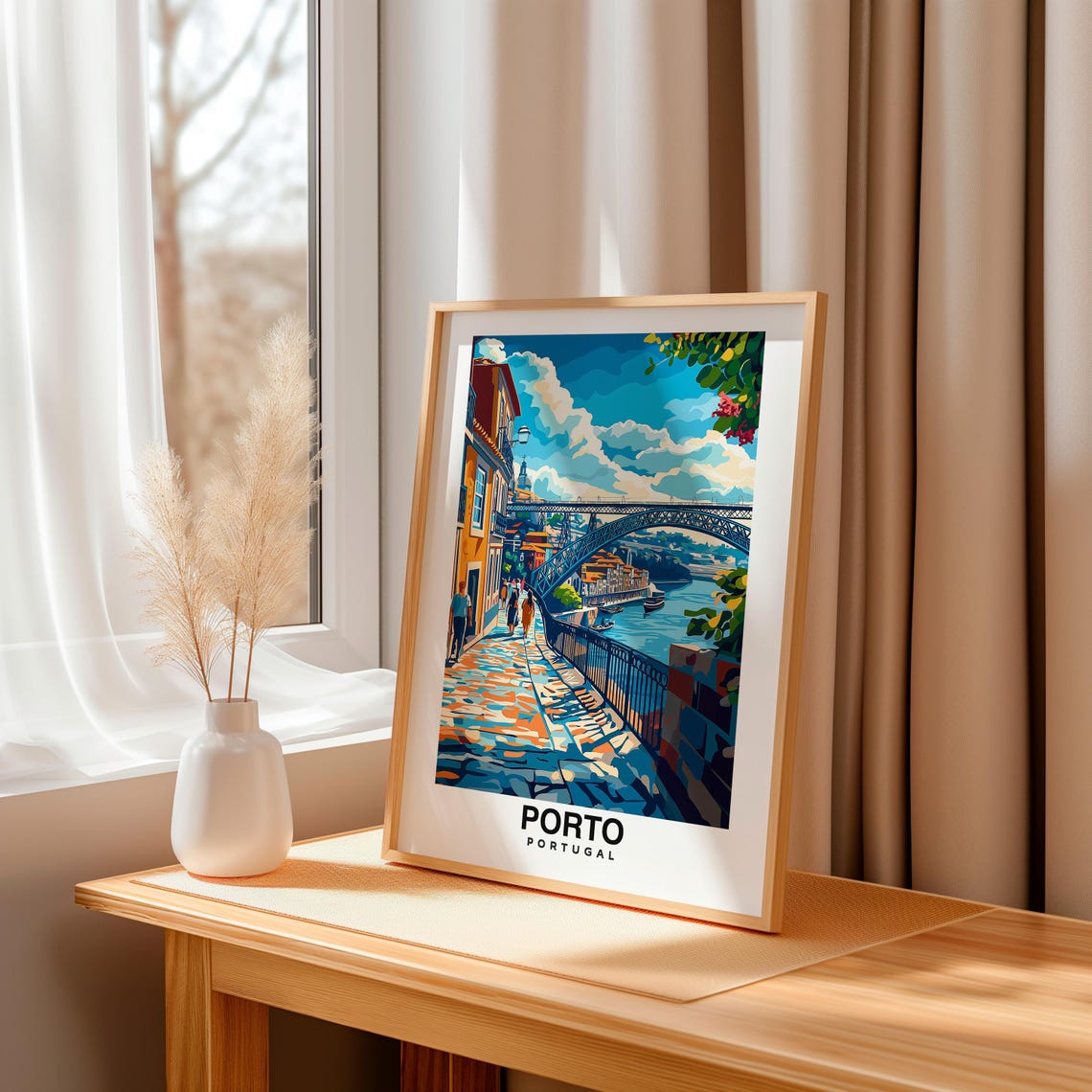 Porto Travel Poster Portugal Cityscape Art Home Office Wall Decor Unique Travel Gift Idea Portuguese Culture Art - Image 3