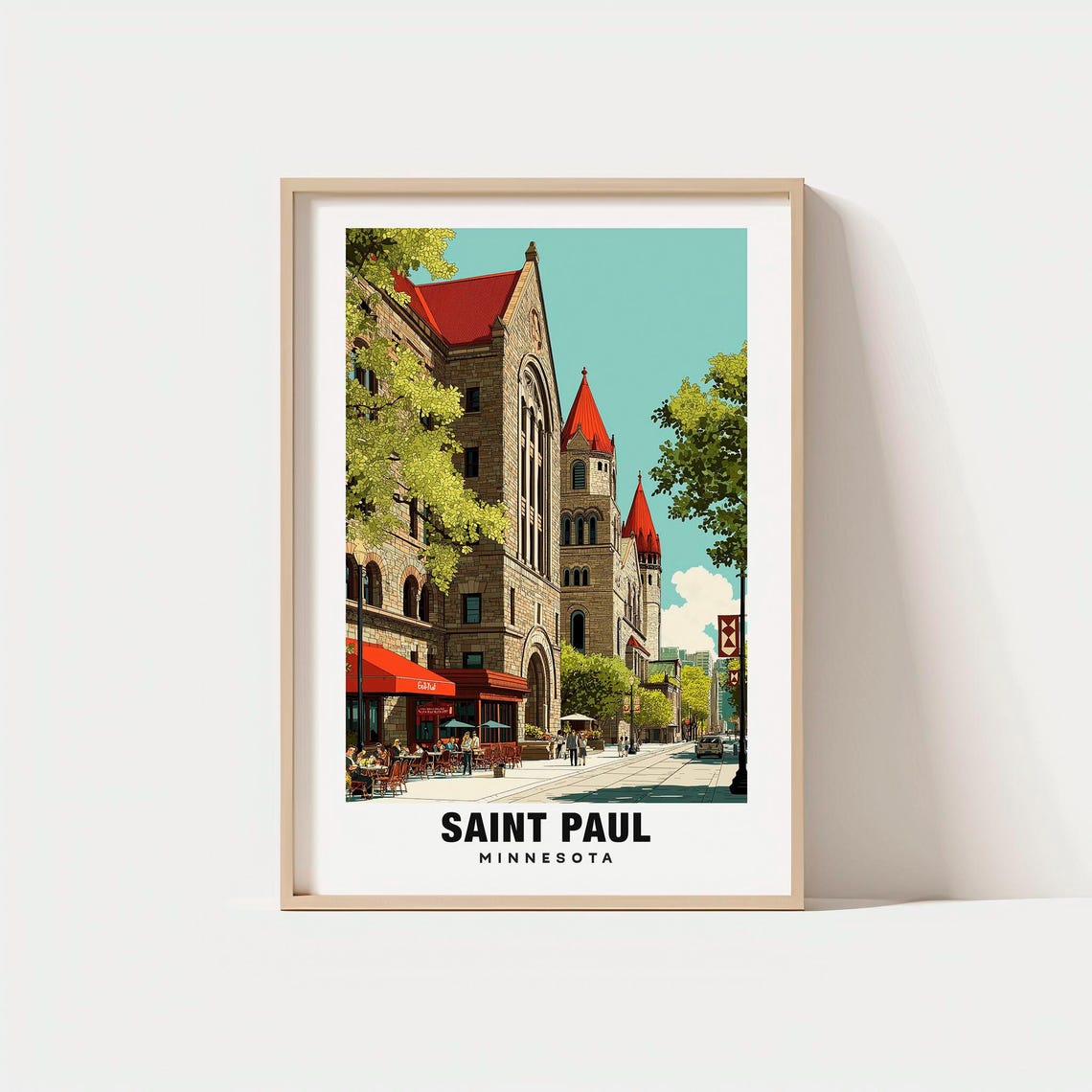 Saint Paul Minnesota Historic Landmark Stone Building Cafe Poster