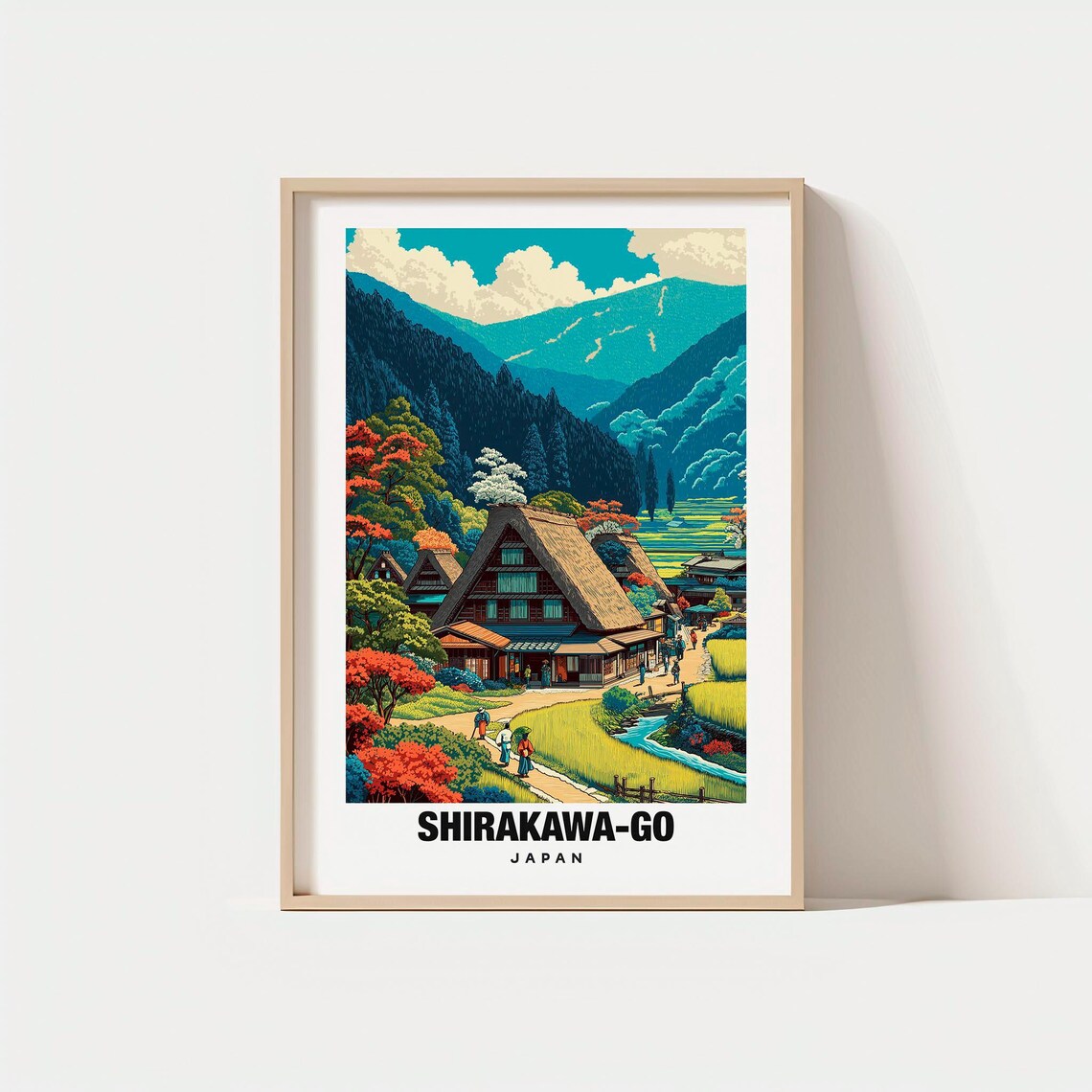 Shirakawa-go Japan Steep Thatched Gassho Village Valley Poster