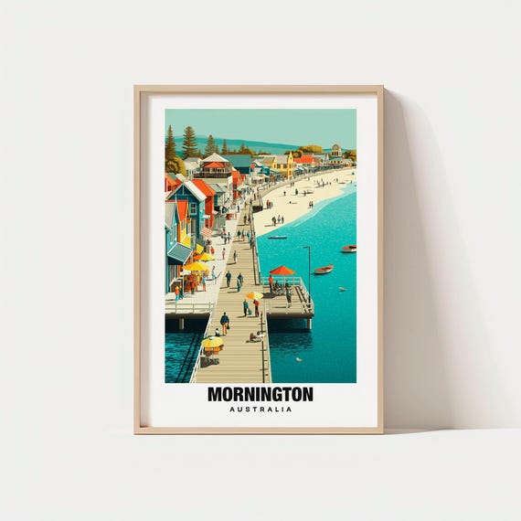 Mornington Print Australia Poster Coastal Views Seaside Charm Beauty Scenic Scene Travel Decor Art