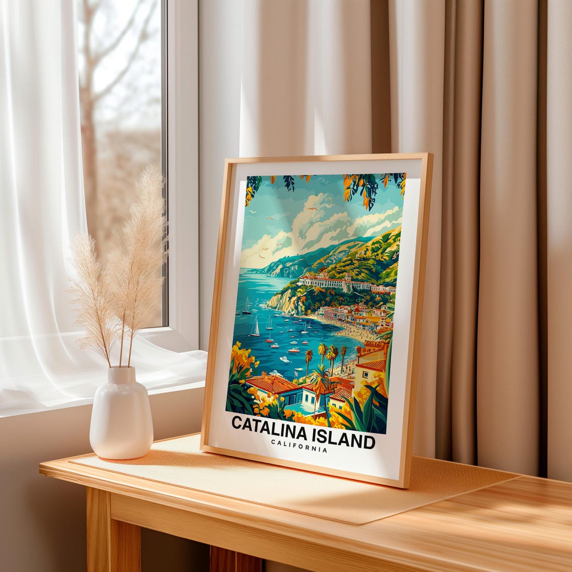 Catalina Island Print California Poster Travel Wall Art Island Print Usa Poster Coastal Art Scenic Decor Ocean Print Travel Poster - Image 3