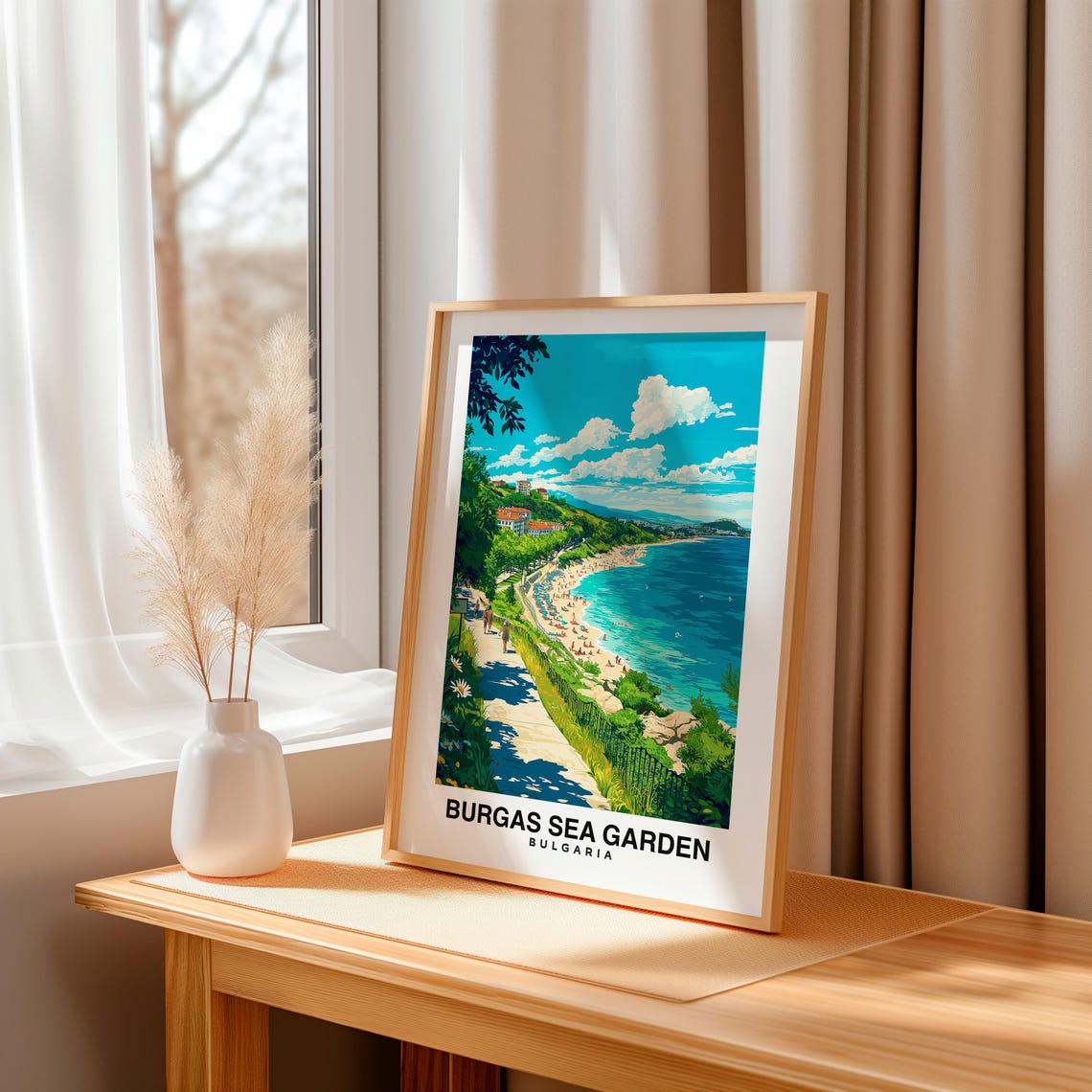 Burgas Sea Garden Travel Print Wall Art Burgas Bulgaria City Print Burgas Sea Garden Travel Gift Burgas Sea Garden Poster Travel Gift - Image 3