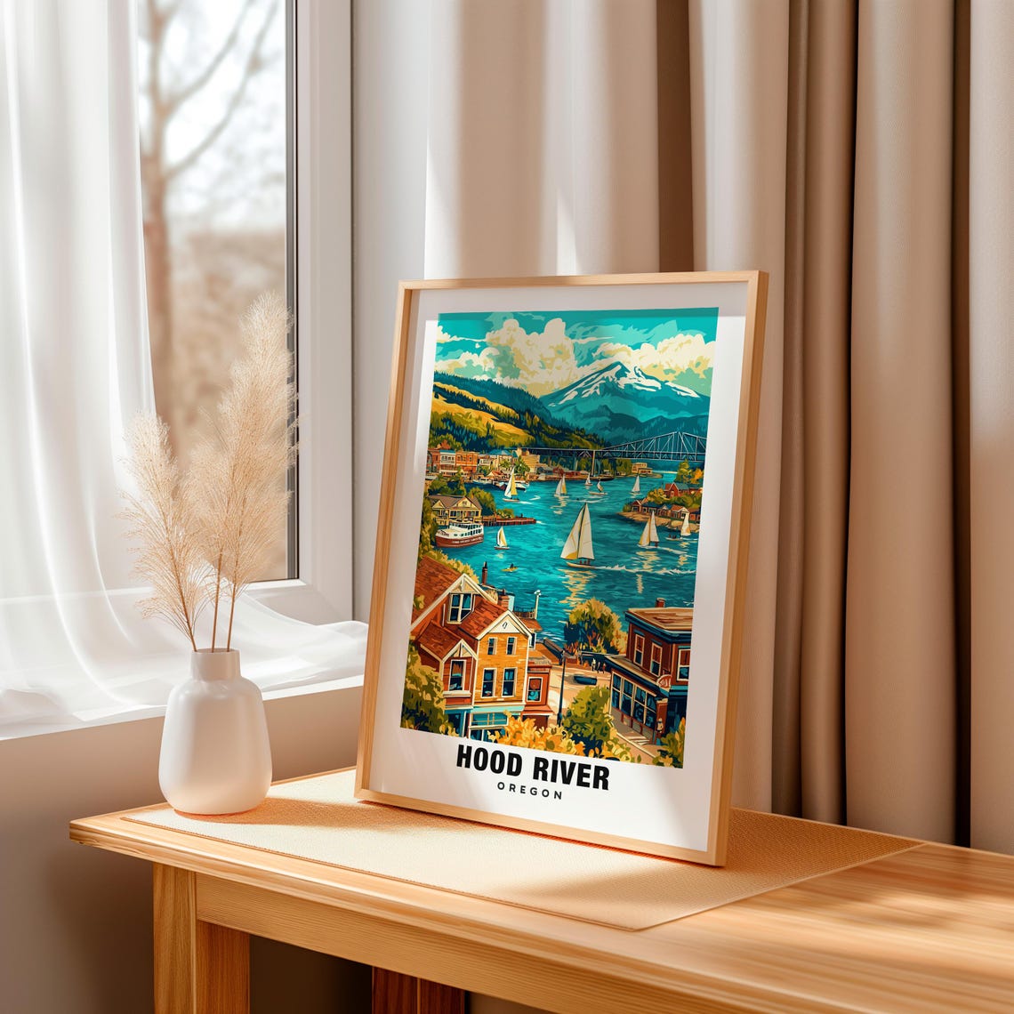 Hood River Print Oregon Poster Hood River Views Hood River Landmarks Hood River City Oregon Charm Hood River Beauty Hood River Art - Image 3