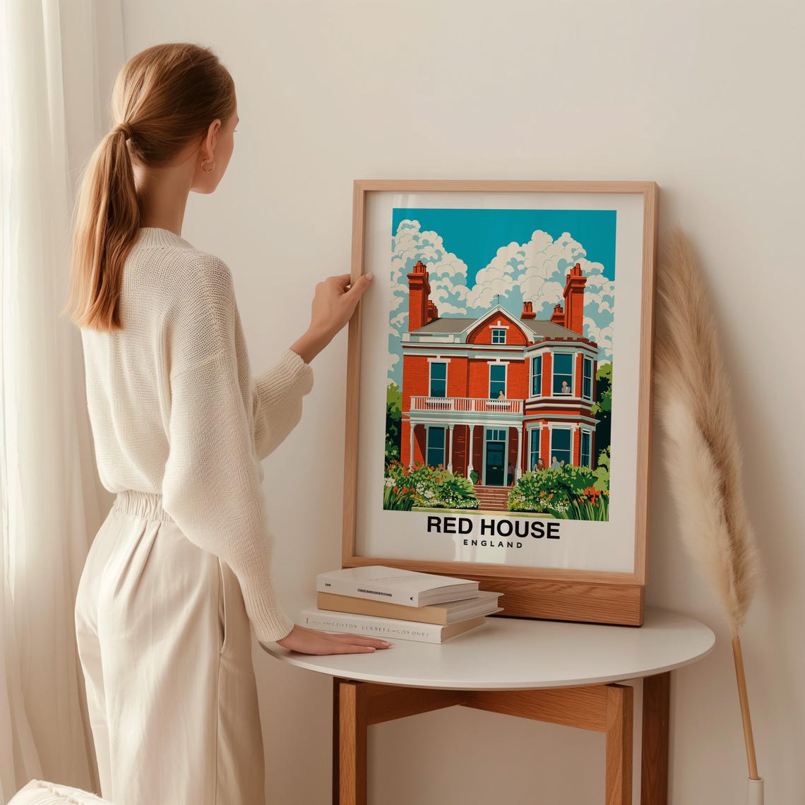 Red House Travel Print Wall Art England England City Print Red House Travel Gift Red House Poster Travel Gift - Image 2