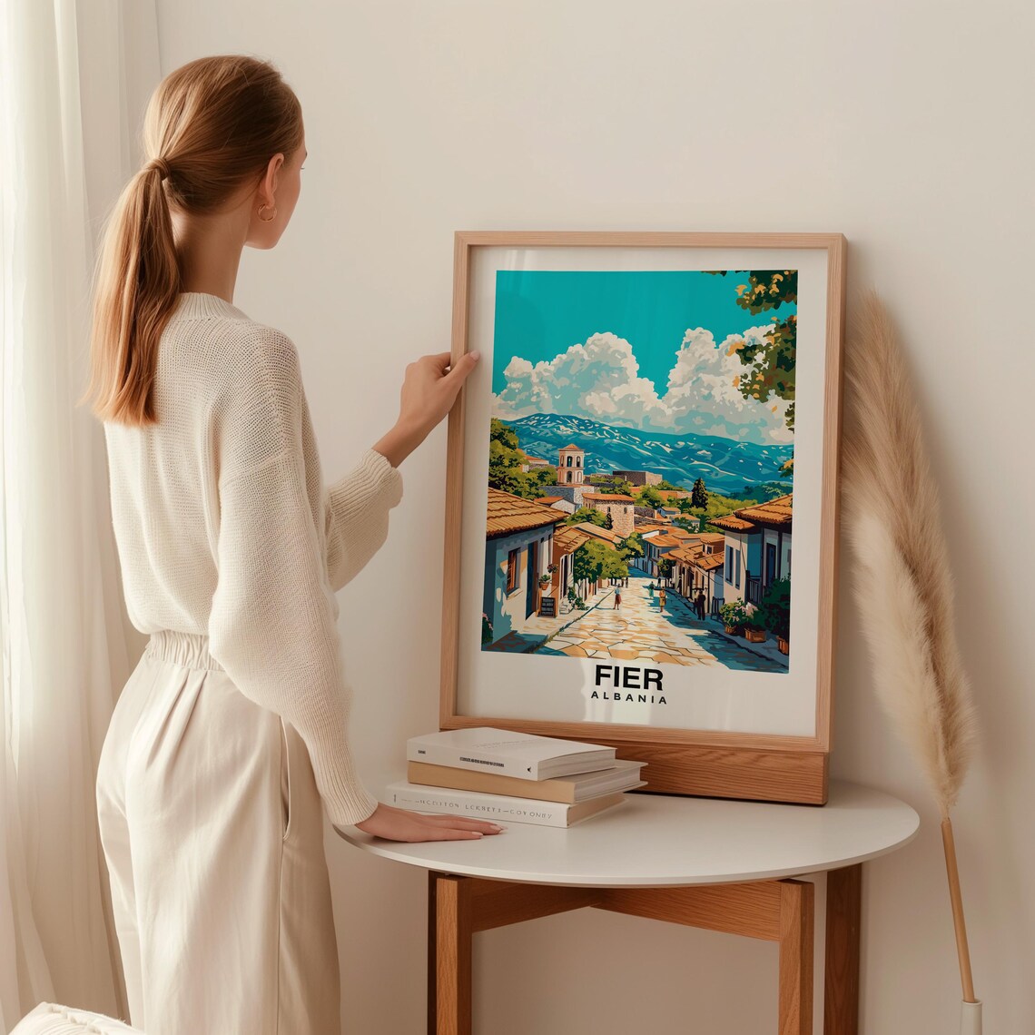 Fier Print Travel Poster Albanian Art Historic Sites Scenic Views Vibrant Culture Archaeological Landmarks Southern Albania - Image 2