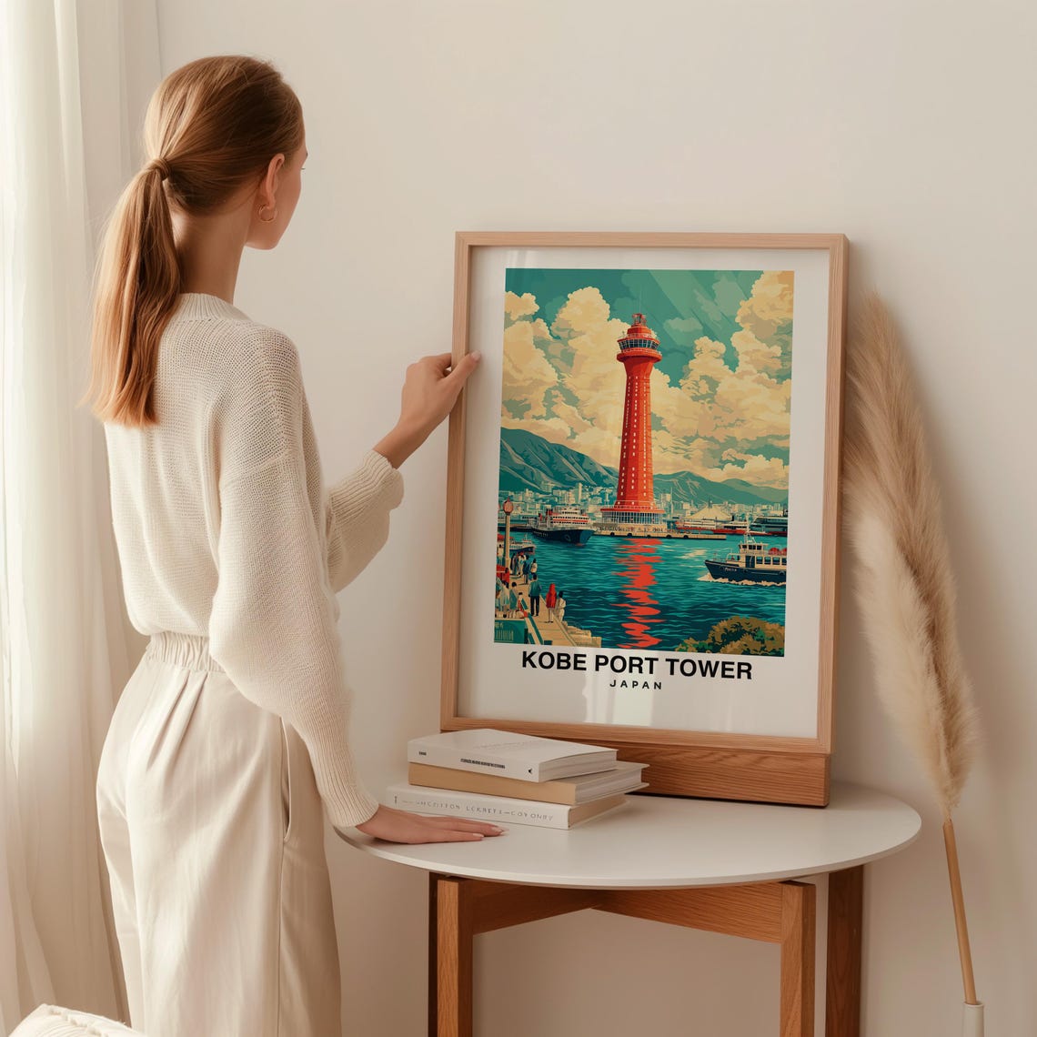 Kobe Port Tower Travel Print Wall Art Kobe Japan City Print Kobe Port Tower Travel Gift Kobe Port Tower Poster - Image 2