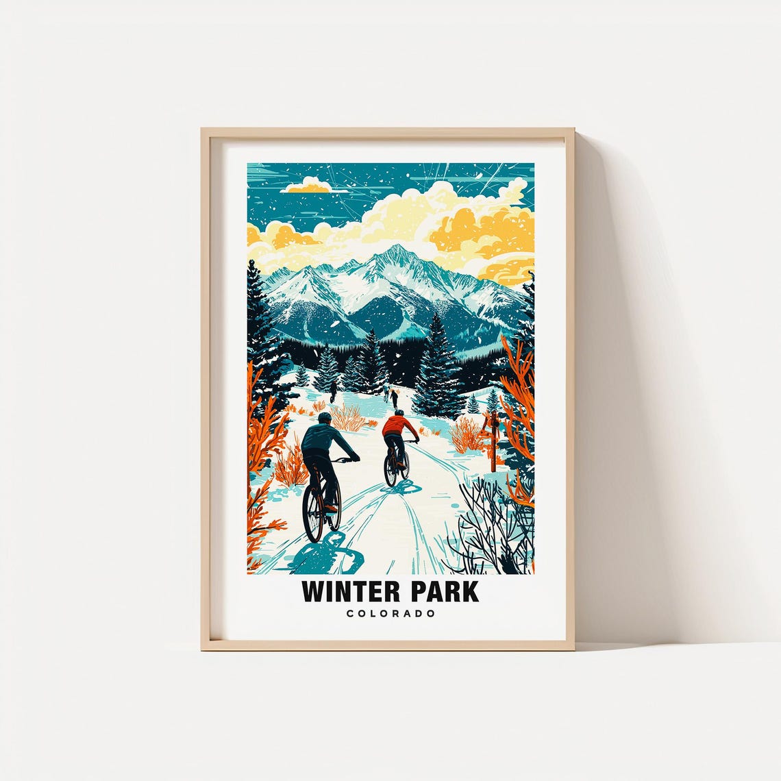 Winter Park Print Travel Poster Colorado Art Snowy Peaks Ski Resort Scenic Views Outdoor Adventure Mountain Charm Winter Wonderland
