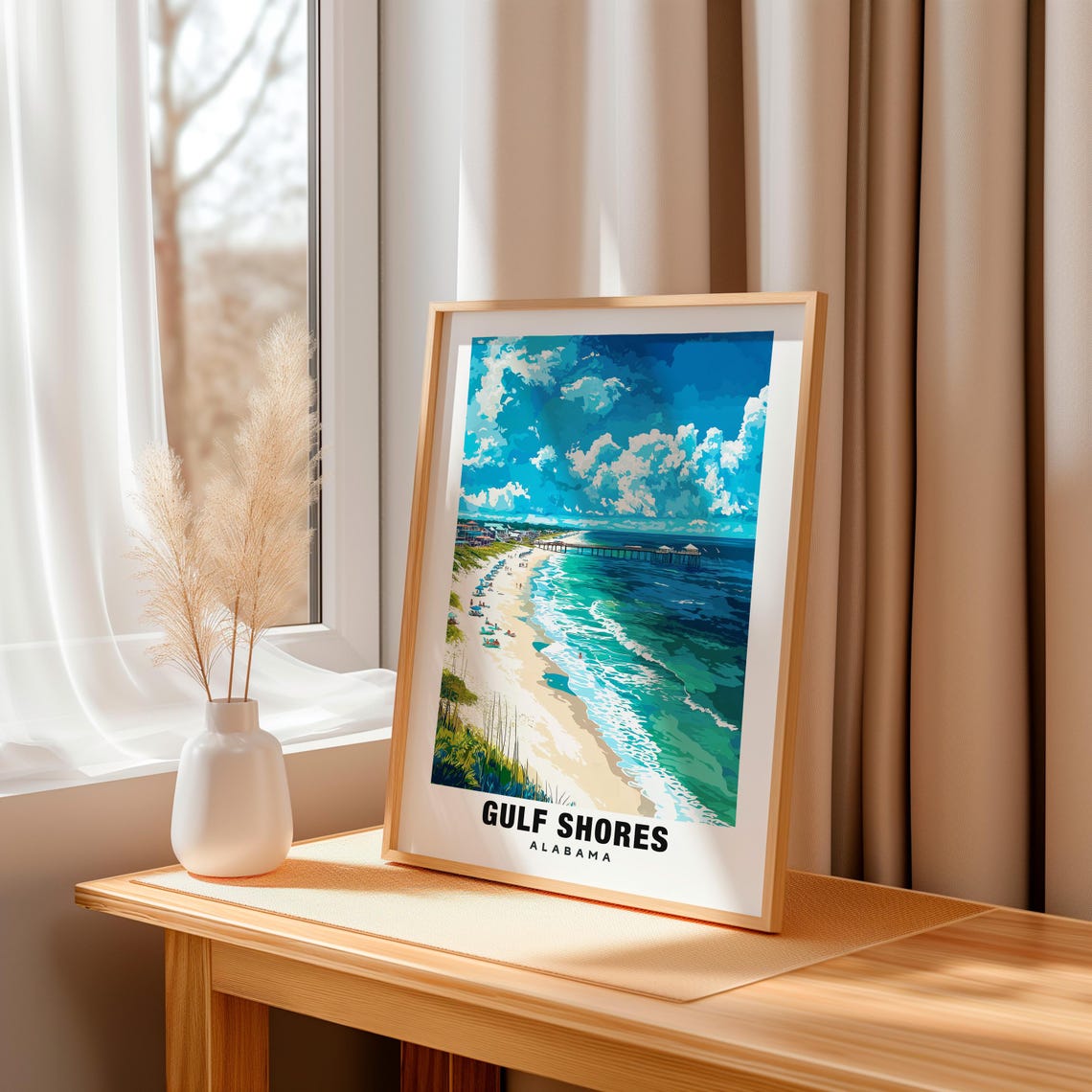 Gulf Shores Print Alabama Poster Gulf Shores Views Gulf Shores Landmarks Gulf Shores City Alabama Charm Gulf Shores Beauty Gulf Art - Image 3