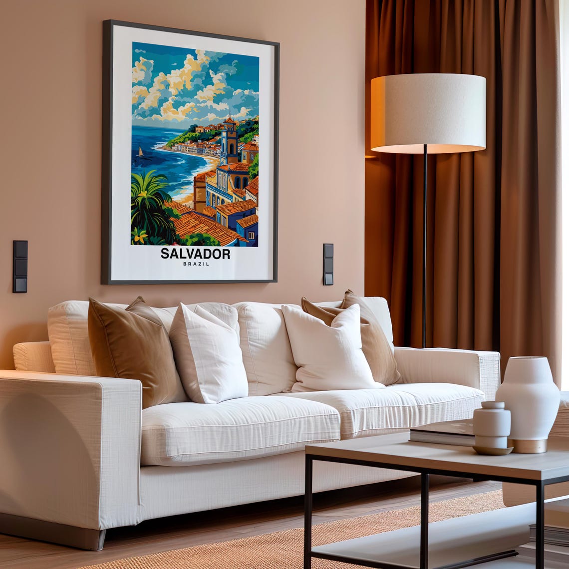 Salvador Salvador Travel Poster Brazil Cityscape Salvador Poster Birthday Present Wedding Gift Brazilian Culture - Image 4